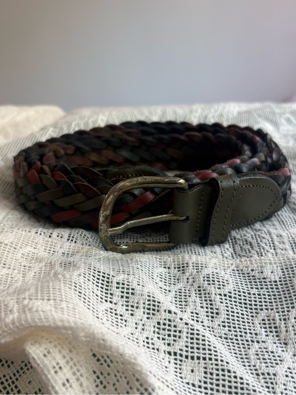 Argentina Leather Belt Men’s Size XL Tri Color Braided